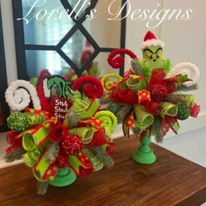 Set 2 grinch table pieces